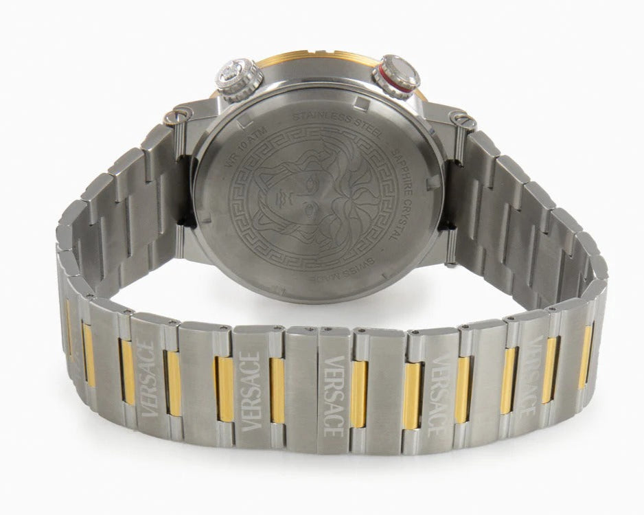 Versace Greca Logo Diver Quartz Green Dial Two Tone Steel Strap Watch for Men - VE8G00524 Buy Now By Versace