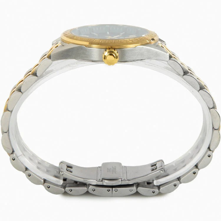 Versace V-Code Analog Green Dial Two Tone Steel Strap Watch for Women - VE8I00424 Buy Now By Versace