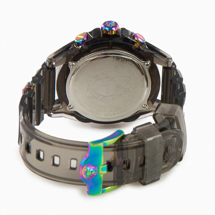 Versace Icon Active Chronograph Black Dial Grey Silicone Strap Watch for Men - VEZ701022 Buy Now By Versace