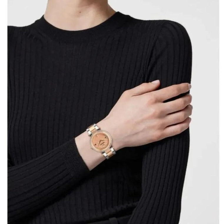 Versace Reve Analog Rose Gold Dial Two Tone Steel Strap Watch for Women - VE8B00424 Buy Now By Versace