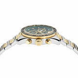 Versace Greca Dome Chronograph Green Dial Two Tone Steel Strap Watch for Men - VE6K00423 Buy Now By Versace