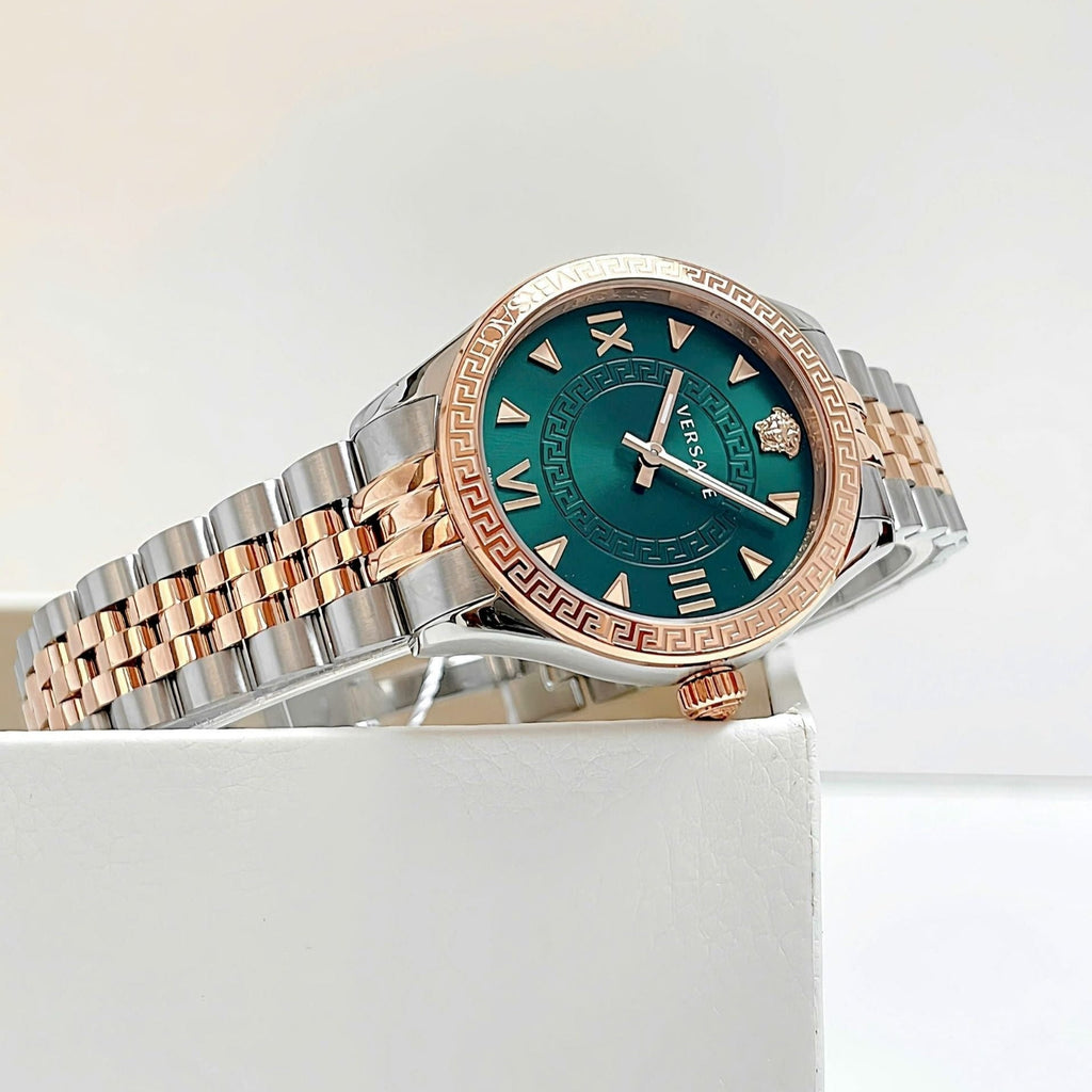 Versace Hellenyium Quartz Green Dial Two Tone Steel Strap Watch for Women - VE2S00422 Buy Now By Versace
