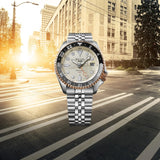 Seiko 5 GMT Sport Asia Exclusive Limited Edition Off White Dial Silver Steel Strap Watch for Men - SSK046K1 Buy Now By Seiko