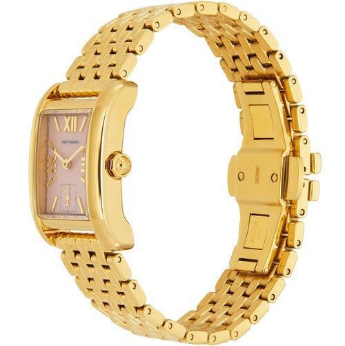 Tory Burch Eleanor Mother of Pearl Pink Dial Gold Steel Strap Watch for Women - TBW1077 Buy Now By Tory Burch