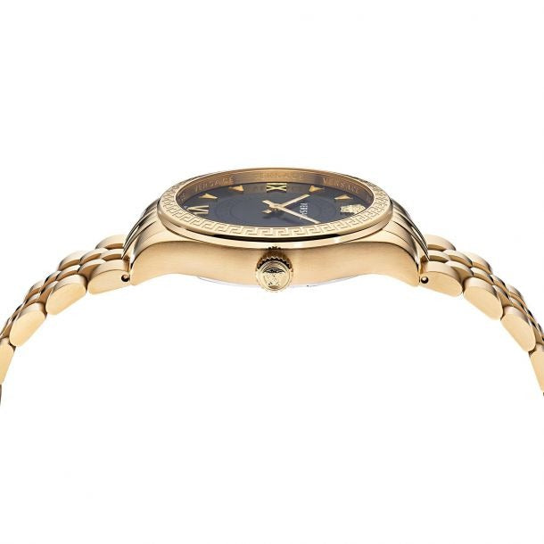Versace Hellenyium Quartz Black Dial Gold Steel Strap Watch for Women - VE2S00622 Buy Now By Versace