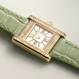 Emporio Armani Classic White Dial Green Leather Strap Watch for Women - AR11661 Buy Now By Emporio Armani