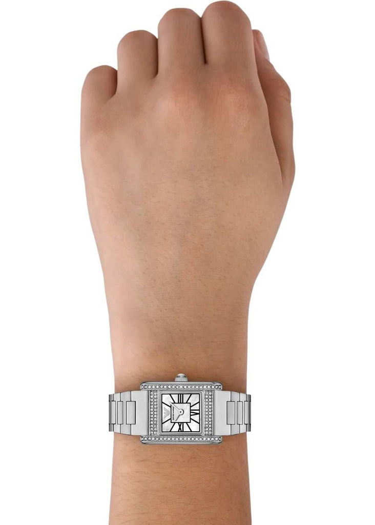 Emporio Armani Genni Analog Mother of Pearl Dial Silver Steel Strap Watch for Women - AR11662 Buy Now By Emporio Armani