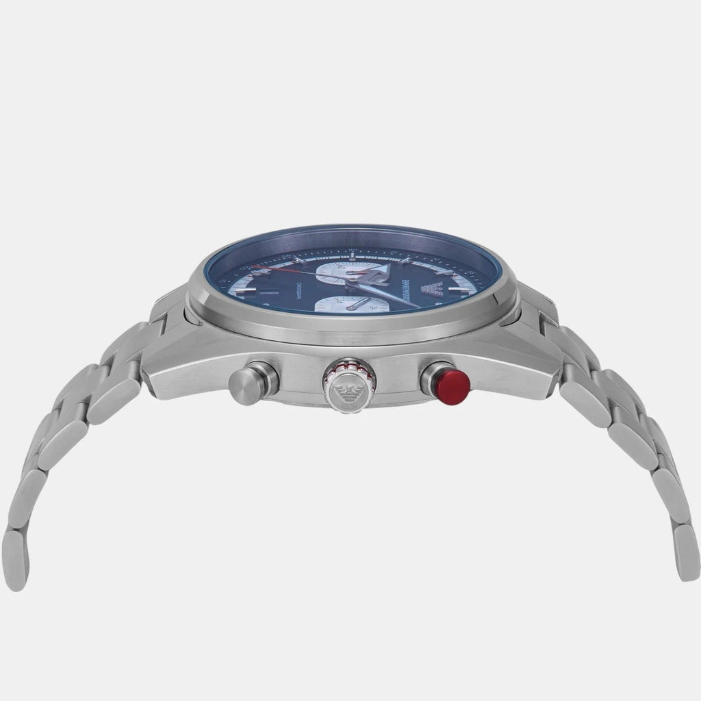Emporio Armani Racer Chronograph Blue Dial Silver Steel Strap Watch for Men - AR11676 Buy Now By Emporio Armani