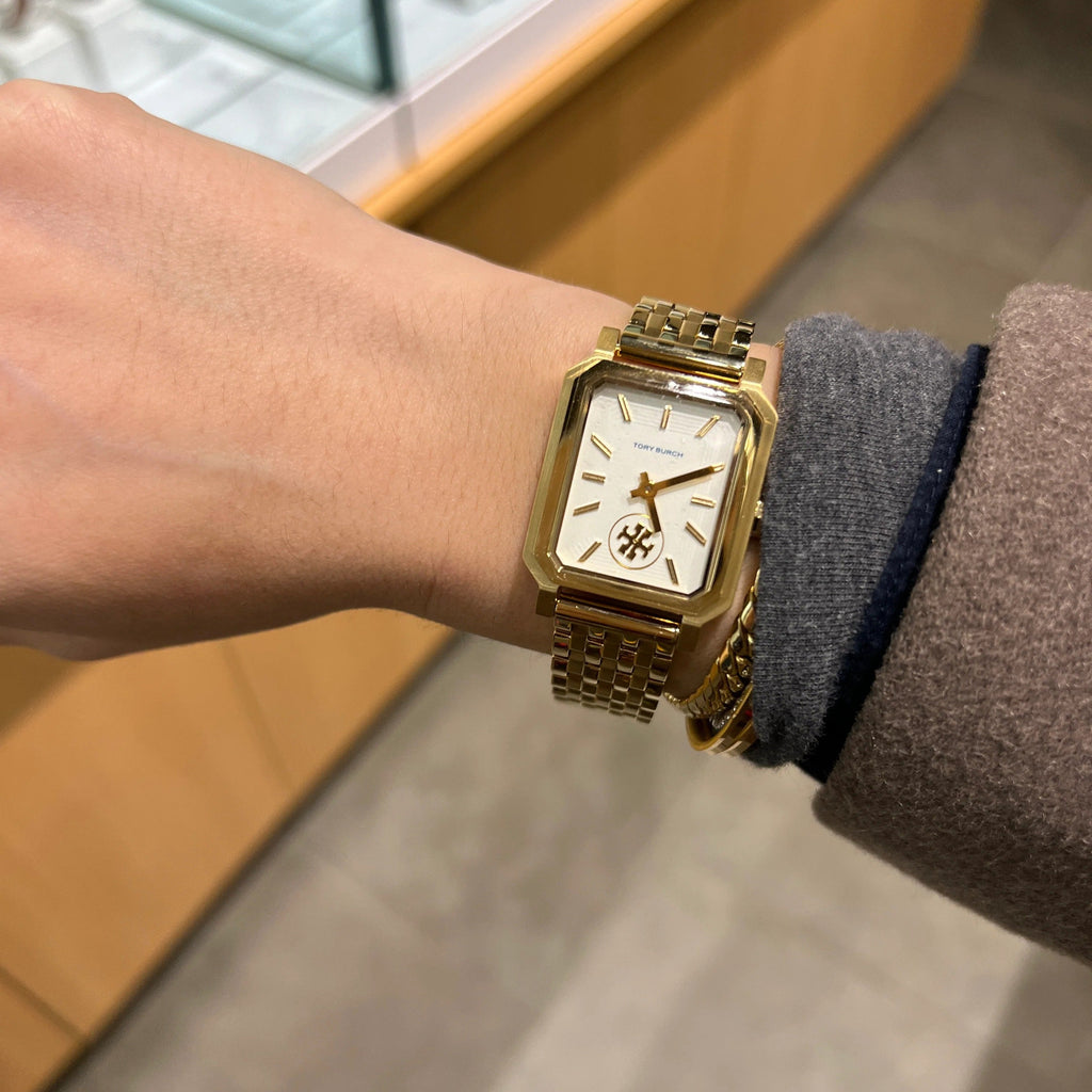 Tory Burch Robinson White Dial Gold Steel Strap Watch for Women - TBW1500 Buy Now By Tory Burch