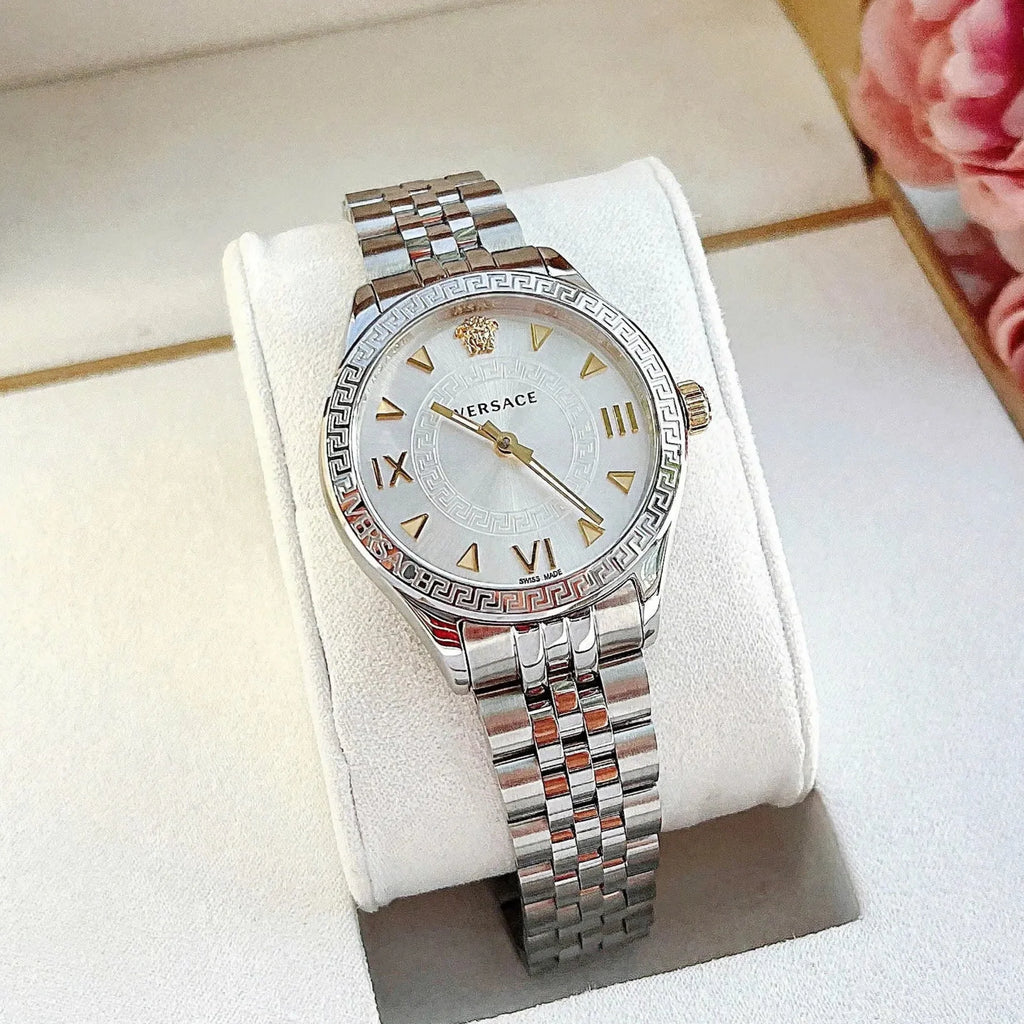 Versace Hellenyium Quartz Silver Dial Silver Steel Strap Watch for Women - VE2S00322 Buy Now By Versace