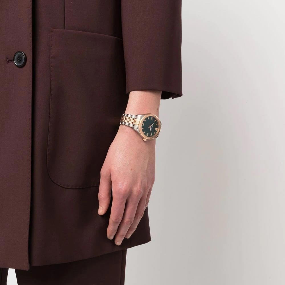 Versace Hellenyium Quartz Green Dial Two Tone Steel Strap Watch for Women - VE2S00422 Buy Now By Versace