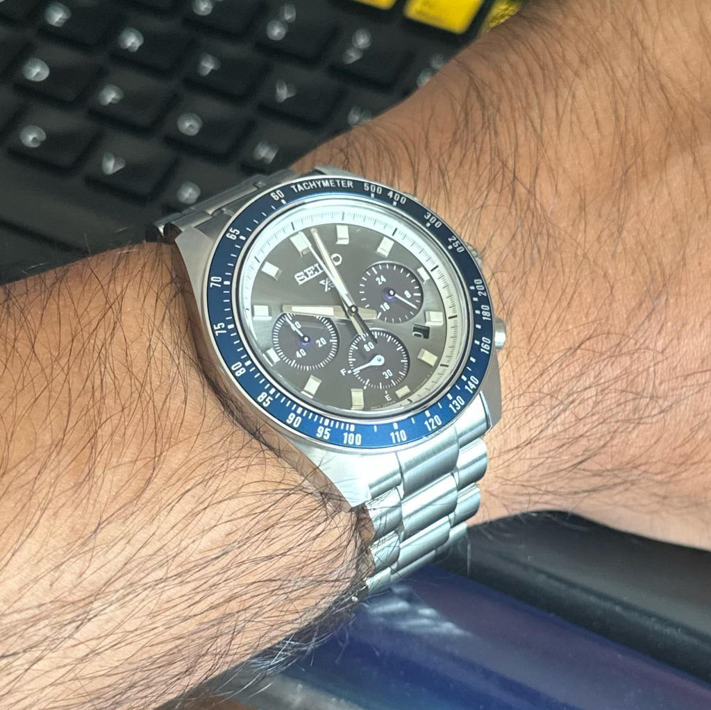 Seiko Prospex Speedtimer Solar Chronograph Grey Dial Silver Steel Strap Watch for Men - SSC939 Buy Now By Seiko