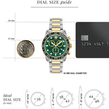 Versace Greca Dome Chronograph Green Dial Two Tone Steel Strap Watch for Men - VE6K00423 Buy Now By Versace