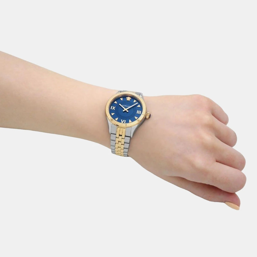 Versace Hellenyium Quartz Blue Dial Two Tone Steel Strap Watch for Women - VE2S00522 Buy Now By Versace