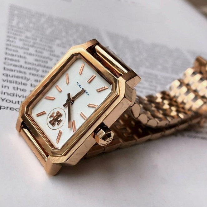Tory Burch Robinson White Dial Rose Gold Steel Strap Watch for Women - TBW1502 Buy Now By Tory Burch