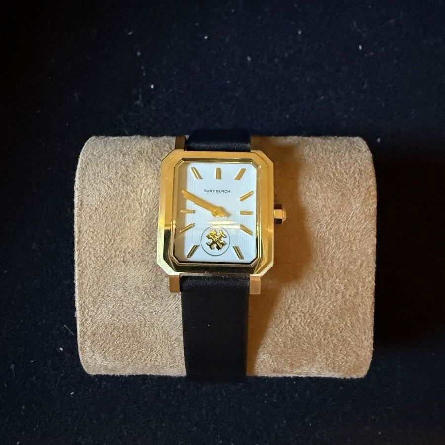 Tory Burch Robinson White Dial Black Leather Strap Watch for Women - TBW1504 Buy Now By Tory Burch
