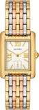 Tory Burch Eleanor White Dial Tri Tone Steel Strap Watch for Women - TBW1078