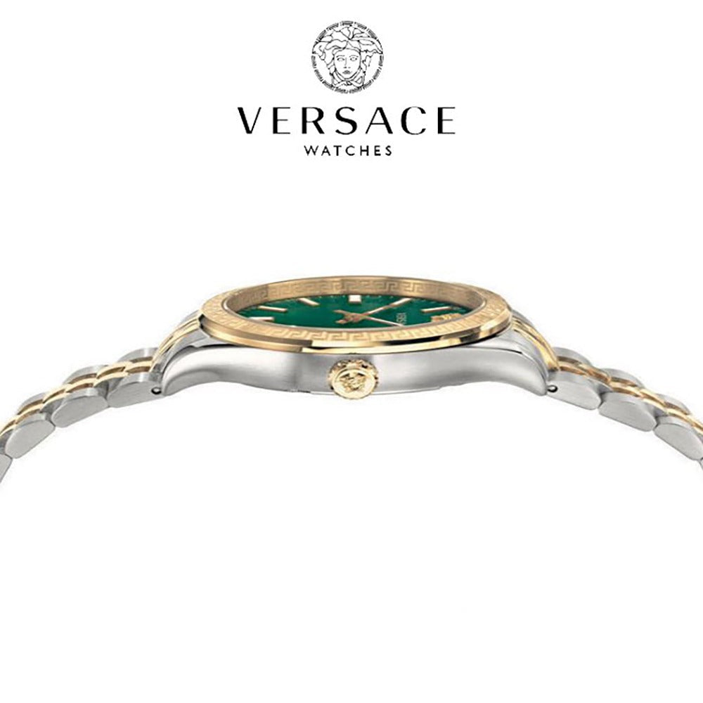 Versace Hellenyium Quartz Green Dial Two Tone Steel Strap Watch for Women - VEHU00420 Buy Now By Versace