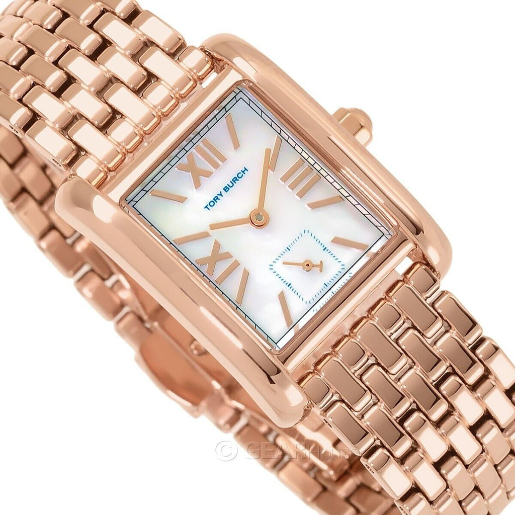 Tory Burch Eleanor Mother of Pearl White Dial Rose Gold Steel Strap Watch for Women - TBW1079 Buy Now By Tory Burch