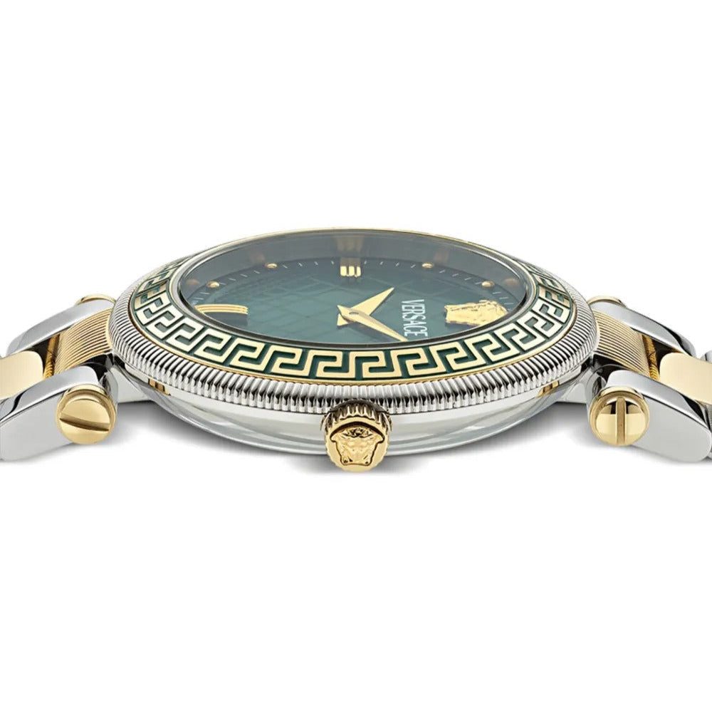 Versace Reve Analog Green Dial Two Tone Steel Strap Watch for Women - VE8B00524 Buy Now By Versace