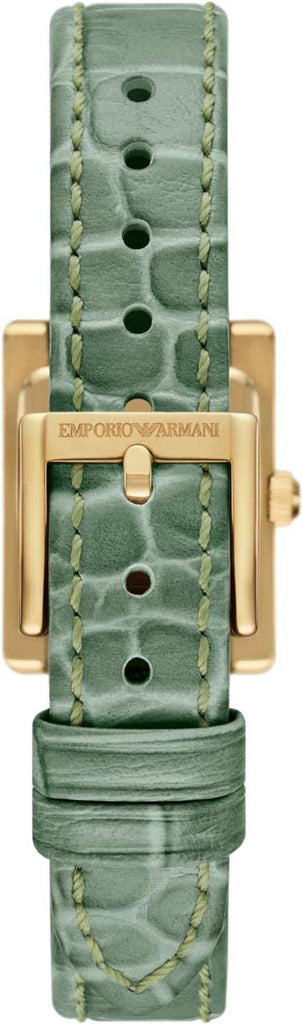 Emporio Armani Classic White Dial Green Leather Strap Watch for Women - AR11661 Buy Now By Emporio Armani