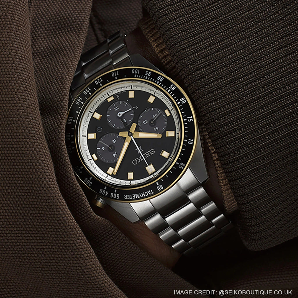 Seiko Prospex Speedtimer Solar Chronograph Black Dial Silver Steel Strap Watch for Men - SSC941 Buy Now By Seiko