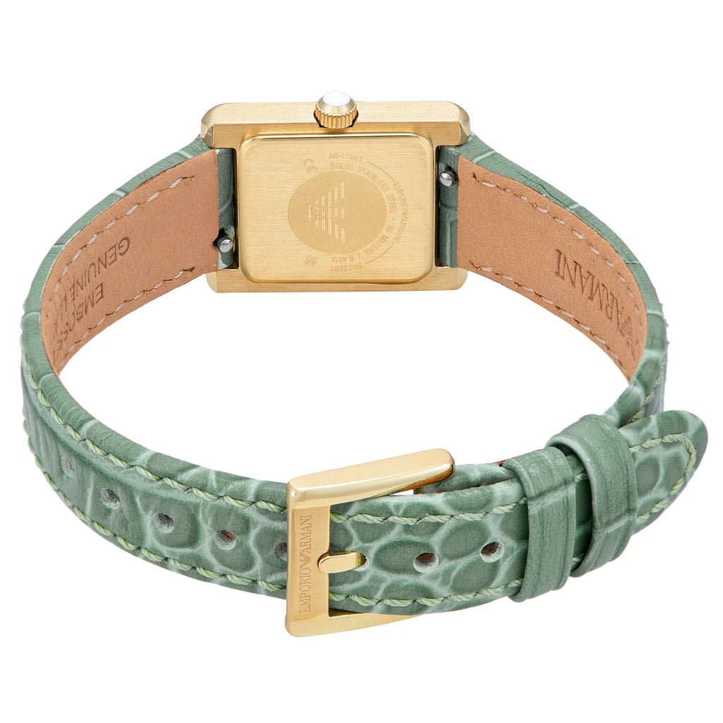 Emporio Armani Classic White Dial Green Leather Strap Watch for Women - AR11661 Buy Now By Emporio Armani