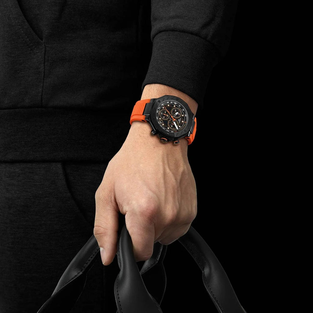 Tissot T Race Chronograph Black Dial Red Rubber Strap Watch for Men - T141.417.37.061.01 Buy Now By Tissot