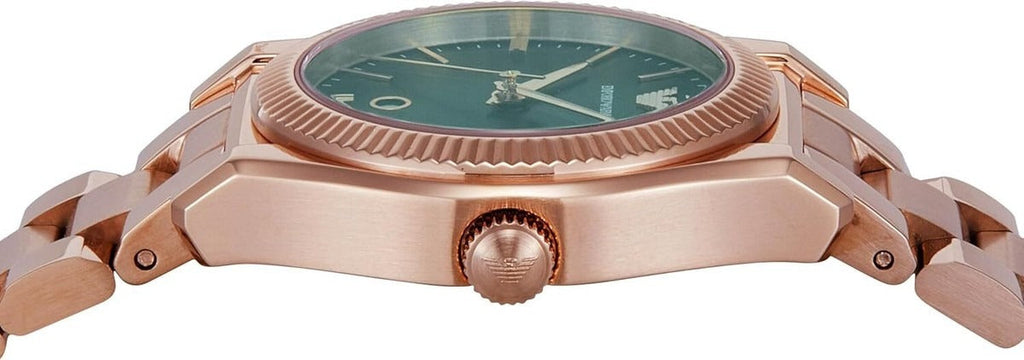 Emporio Armani Federica Analog Green Dial Rose Gold Steel Strap Watch for Women - AR11639 Buy Now By Emporio Armani