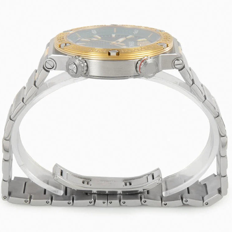 Versace Greca Logo Diver Quartz Green Dial Two Tone Steel Strap Watch for Men - VE8G00524 Buy Now By Versace
