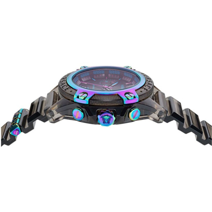 Versace Icon Active Chronograph Black Dial Grey Silicone Strap Watch for Men - VEZ701022 Buy Now By Versace