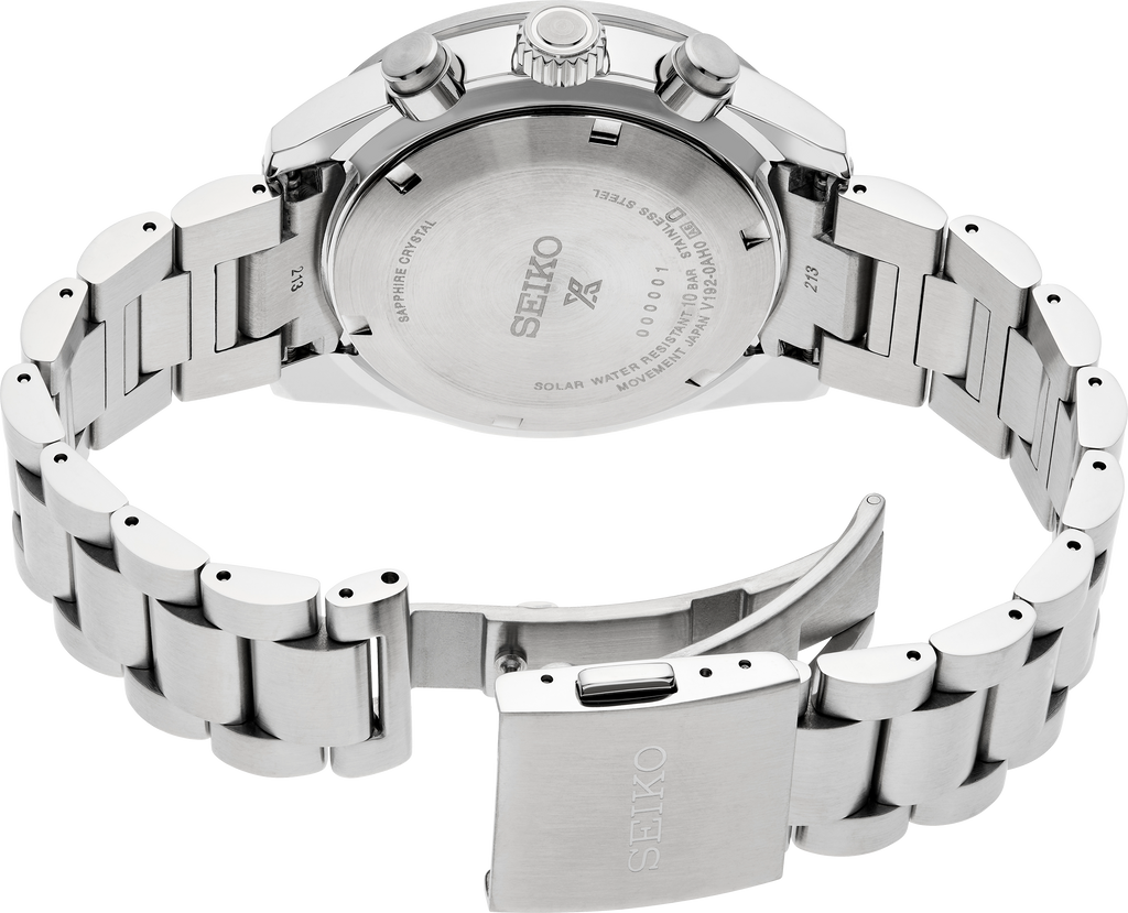 Seiko Prospex Solar Chronograph 1969 Re-interpretation Orange Dial Silver Steel Strap Watch for Men - SSC947 Buy Now By Seiko