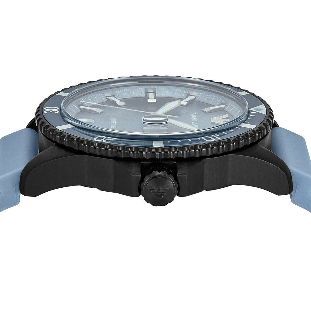 Emporio Armani Sea Explorer Divers Blue Dial Blue Silicone Strap Watch for Men - AR11685 Buy Now By Emporio Armani