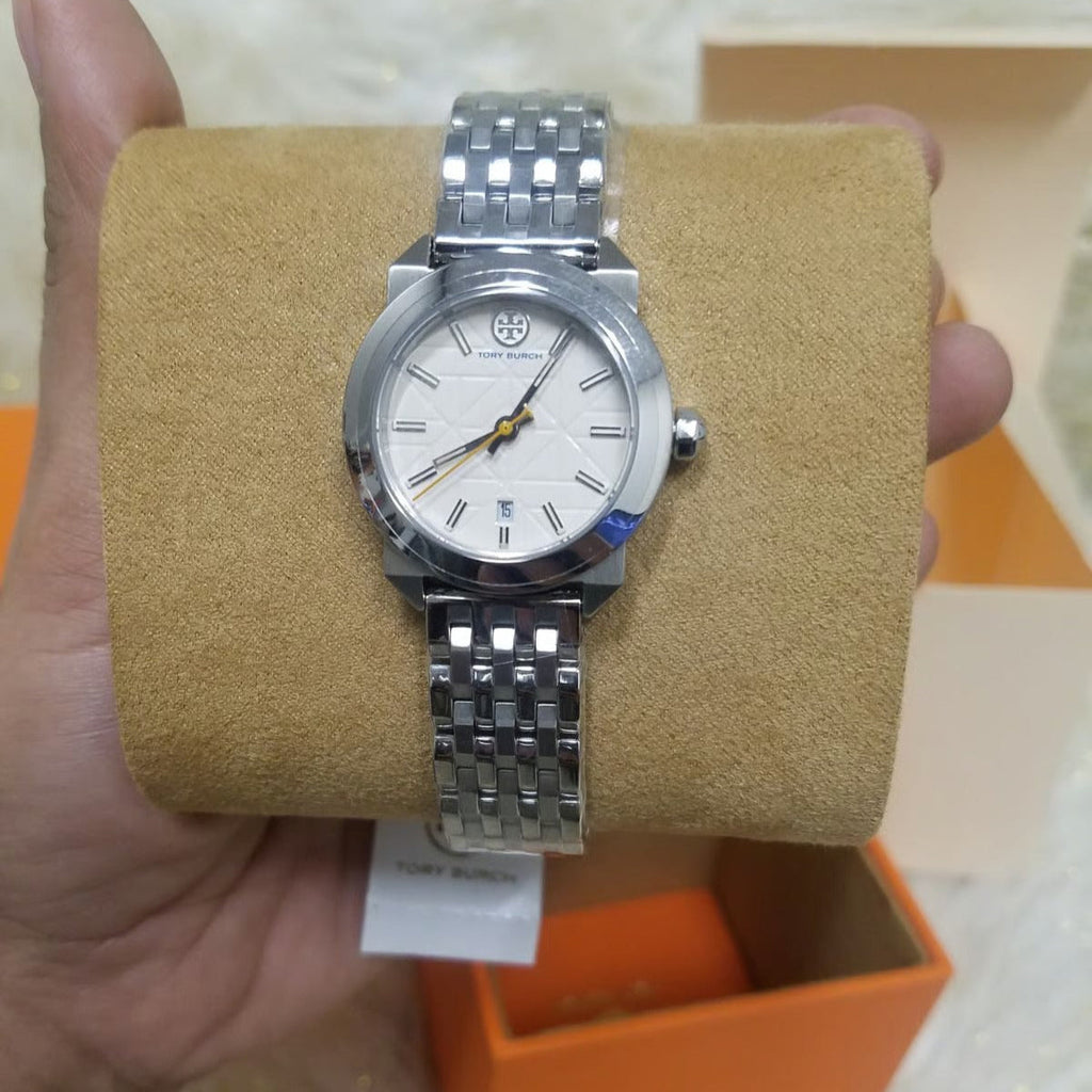 Tory Burch Whitney Ivory White Dial Silver Steel Strap Watch for Women - TBW8001 Buy Now By Tory Burch