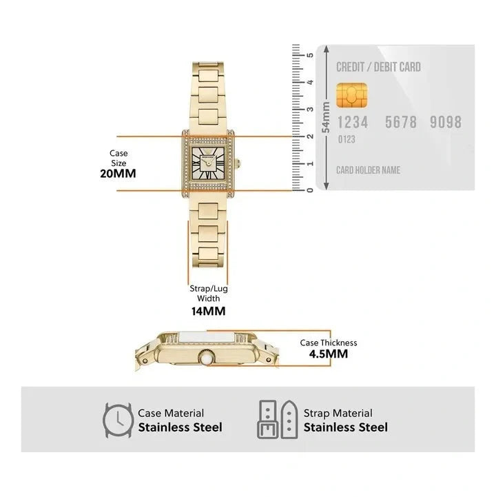 Emporio Armani Genni Crystals Gold Dial Gold Steel Strap Watch for Women - AR11663 Buy Now By Emporio Armani