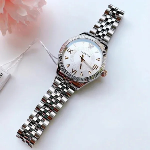 Versace Hellenyium Quartz Silver Dial Silver Steel Strap Watch for Women - VE2S00322 Buy Now By Versace