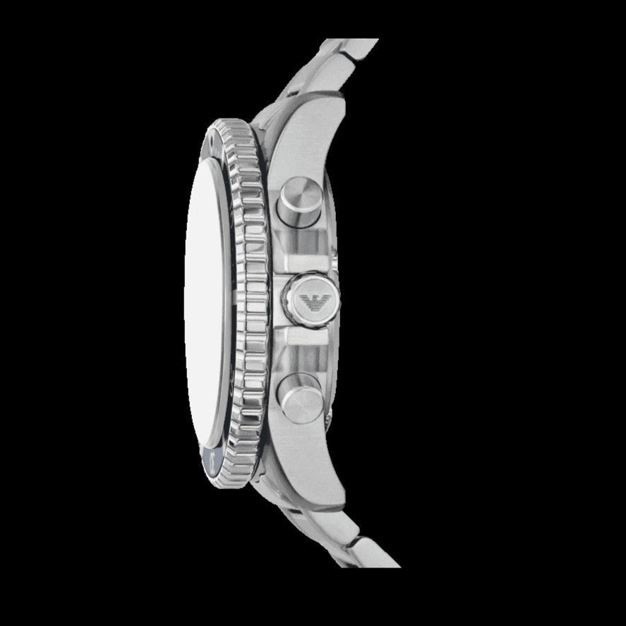 Emporio Armani World Explorer Chronograph Blue Dial Silver Steel Strap Watch for Men - AR11681 Buy Now By Emporio Armani