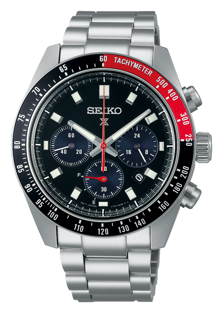 Seiko Prospex Speedtimer Solar Chronograph Black Dial Silver Steel Strap Watch for Men - SSC915 Buy Now By Seiko