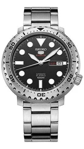 Seiko 5 Sports Automatic Black Dial Silver Steel Strap Watch for Men - SRPC61J1 Buy Now By Seiko