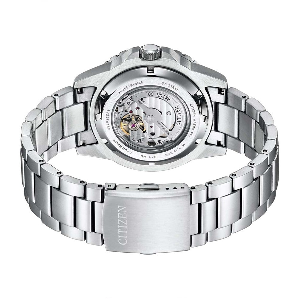 Citizen Mechanical Automatic Orange Dial Silver Steel Strap Watch for Men - NJ0128-80X Buy Now By Citizen