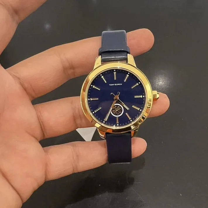 Tory Burch Collins Quartz Blue Dial Blue Leather Strap Watch for Women - TBW1203 Buy Now By Tory Burch