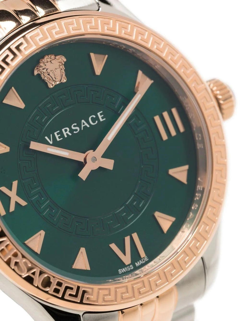 Versace Hellenyium Quartz Green Dial Two Tone Steel Strap Watch for Women - VE2S00422
