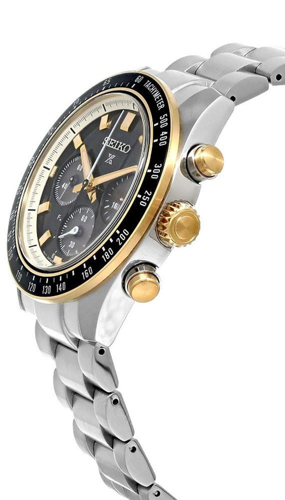Seiko Prospex Speedtimer Solar Chronograph Black Dial Silver Steel Strap Watch for Men - SSC941 Buy Now By Seiko