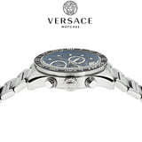 Versace Greca Dome Chronograph Blue Dial Silver Steel Strap Watch for Men - VE6K00323 Buy Now By Versace