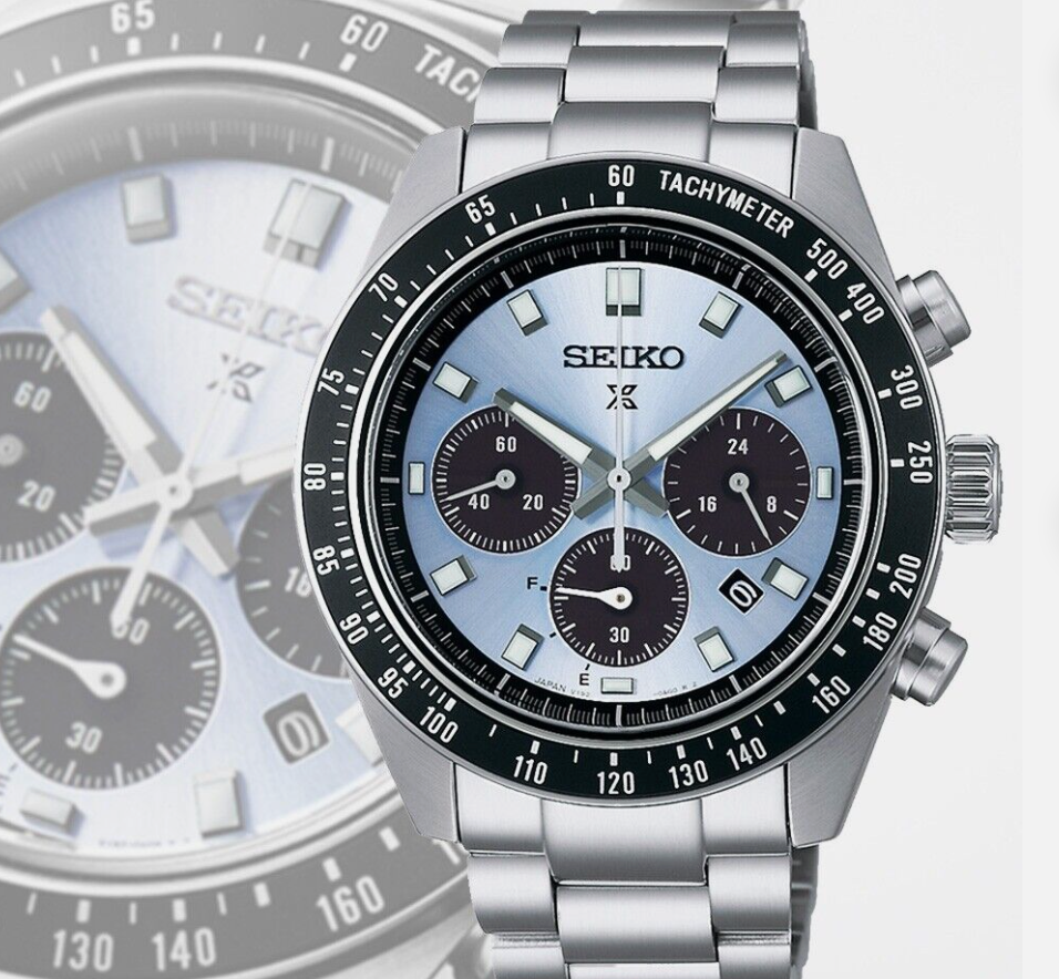 Seiko Prospex Speedtimer 41.4 Solar Chronograph Blue Dial Silver Steel Strap Watch for Men - SSC935 Buy Now By Seiko