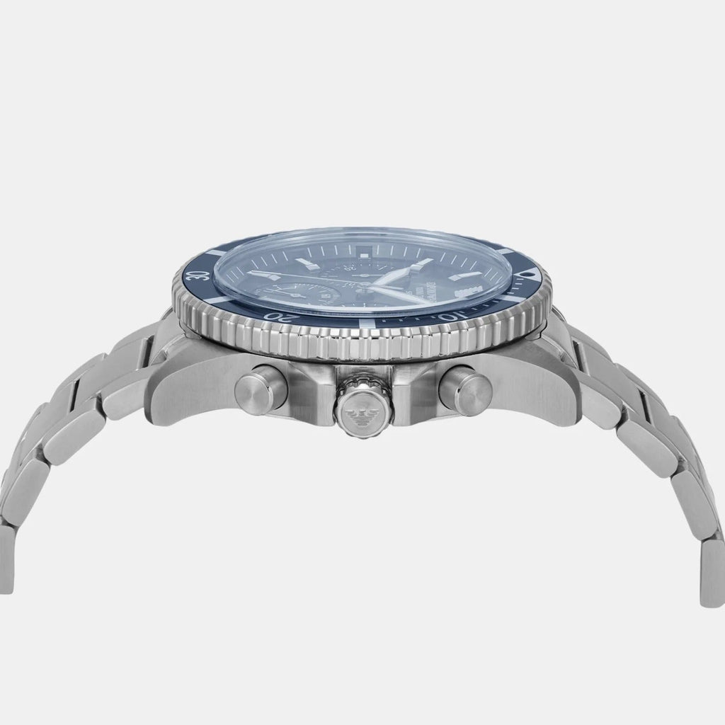 Emporio Armani World Explorer Chronograph Blue Dial Silver Steel Strap Watch for Men - AR11681 Buy Now By Emporio Armani