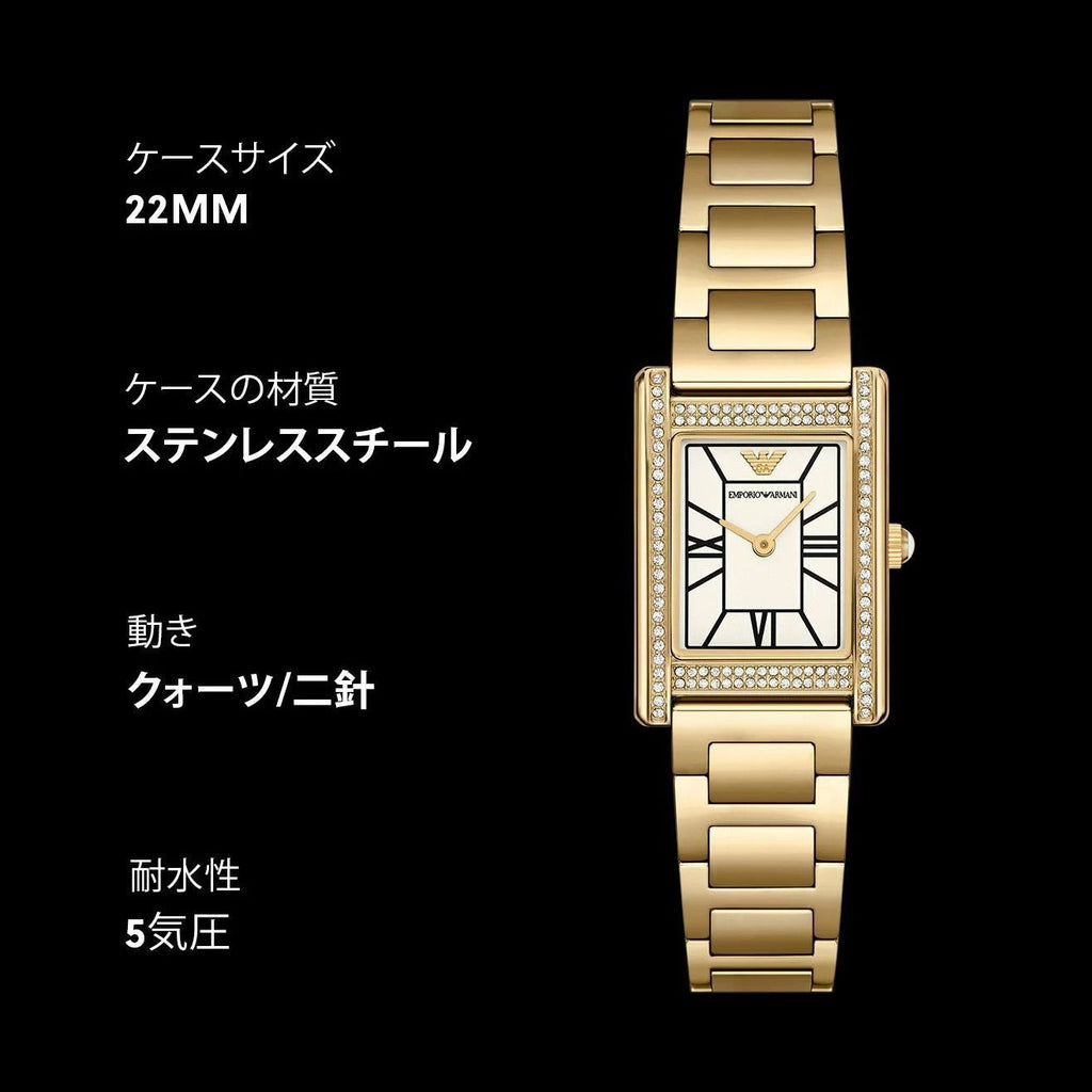 Emporio Armani Genni Crystals Mother of Pearl Dial Gold Steel Strap Watch for Women - AR11659 Buy Now By Emporio Armani