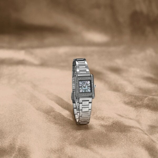 Emporio Armani Genni Analog Mother of Pearl Dial Silver Steel Strap Watch for Women - AR11662 Buy Now By Emporio Armani