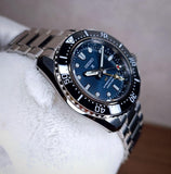 Seiko Prospex Diver Scuba Automatic Blue Dial Silver Steel Strap Watch for Men - SBEJ021 Buy Now By Seiko