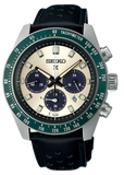 Seiko Prospex Speedtimer Solar Chronograph Ivory Dial Black Leather Strap Watch for Men - SSC943 Buy Now By Seiko